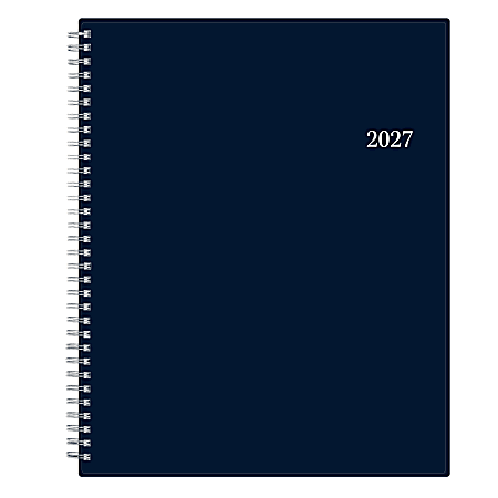 2027 Blue Sky Passages Solid Navy Weekly/Monthly Planning Calendar, 8.5x11, 0%, PP, Jan–Dec, RY27