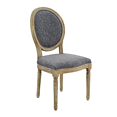 Linon Spencer Oval-Back Dining Chairs, Dark Natural Brown/Charcoal, Set Of 2 Chairs