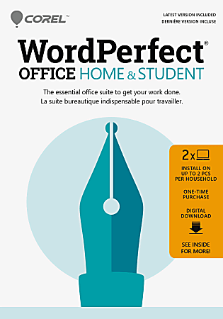 Corel&reg; WordPerfect Office AG Home &amp; Student, For Windows&reg;, Product Key