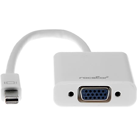 Rocstor Mini Displayport to VGA Adapter for Mac / PC - Cable Length: 5.9" - 5.90" Mini DisplayPort/VGA Video Cable for Video Device, Desktop Computer, Notebook, HDTV, Projector, Monitor - First End: 1 x Mini DisplayPort Male Digital Audio/Video