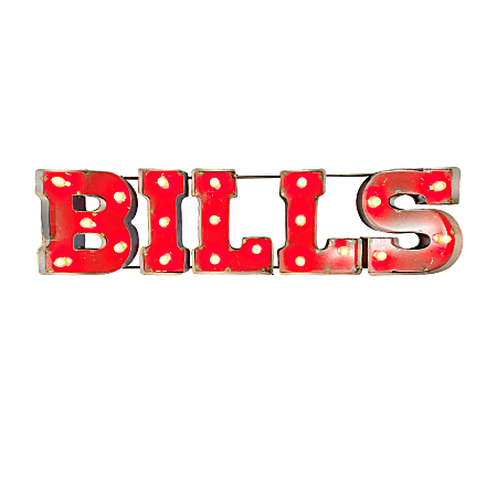 Imperial NFL Lighted Metal Sign, 9-1/8" x 37-1/2", 90% Recycled, Buffalo Bills