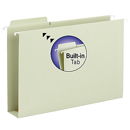 Smead® FasTab® Hanging Box Bottom File Folder, 2" Expansion, Legal Size, Moss, Box Of 20