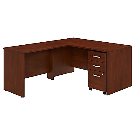 Bush Business Furniture Studio C 60"W L-Shaped Corner Desk With Mobile File Cabinet And Return, Hansen Cherry, Standard Delivery
