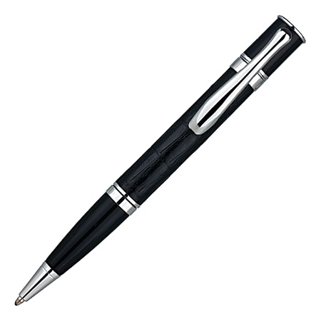 Monteverde® Jewelria™ Leather Mini Ballpoint Pen Set With Pouch, Medium Point, 0.8 mm, Black Leather Barrel, Black Ink
