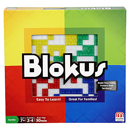 Mattel Blokus Game - Takes Less Than 1 Minute to Learn - Endless Strategy - Fun Challenges - For Whole Family