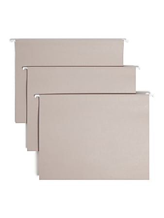 Smead® TUFF® Hanging File Folders With Easy Slide™ Tabs, Letter Size, Steel Gray, Box Of 18