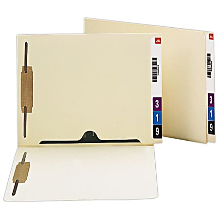 Smead® End-Tab Fastener Folders With Full Pockets, Letter Size, Manila, Pack Of 50