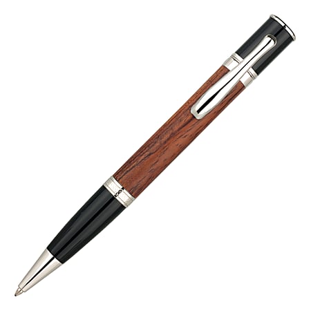 Monteverde® Jewelria™ Wood Ballpoint Pen, Medium Point, 0.8 mm, Walnut Barrel, Black Ink