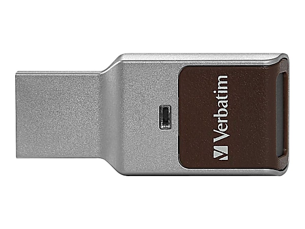 Verbatim Fingerprint Secure - USB flash drive - encrypted - 128 GB - USB 3.0 - silver