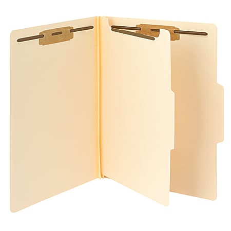 Smead® Fastener Folders With Dividers, Letter Size, Manila,