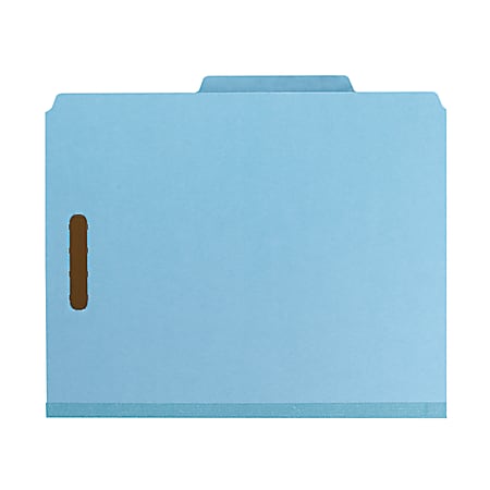 Blue Pressboard/Kraft Letter Smead Four Section Hanging Classification Folder 
