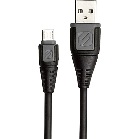 Scosche Premium Charge and Sync Cable for Micro USB Devices - 3 ft USB Data Transfer Cable for Smartphone, Tablet PC, Camera, Speaker, MP3 Player - First End: 1 x Type A Male USB - Second End: 1 x Type B Male Micro USB - Gray