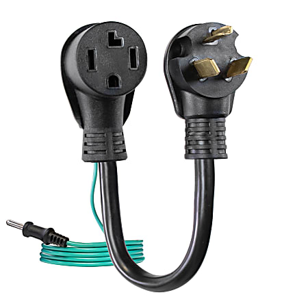 Certified Appliance Accessories 3-Prong To 4-Prong Dryer Cord Adapter With Ground Wire, 1-1/2&rsquo;, Black, CERT3T4AD