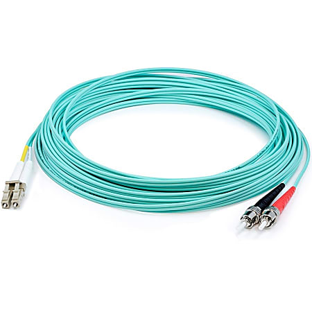 AddOn 10m LC (Male) to ST (Male) Aqua OM3 Duplex Fiber OFNR (Riser-Rated) Patch Cable - 100% compatible and guaranteed to work