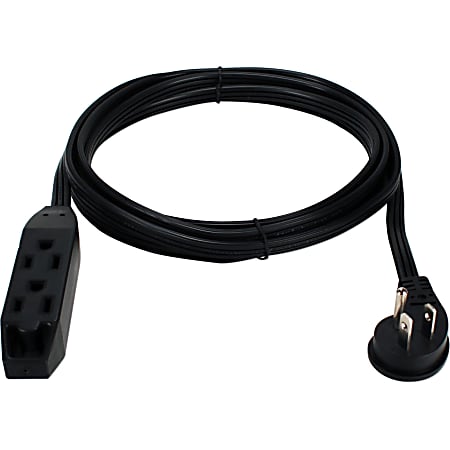 QVS 3-Outlet 3-Prong 15ft Flat Right-Angle Power Extension Cord -  - PC3RX15