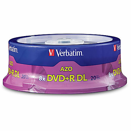 Verbatim DVD+R DL 8.5GB 8X with Branded Surface - 20pk Spindle - 8.5GB - 20pk Spindle