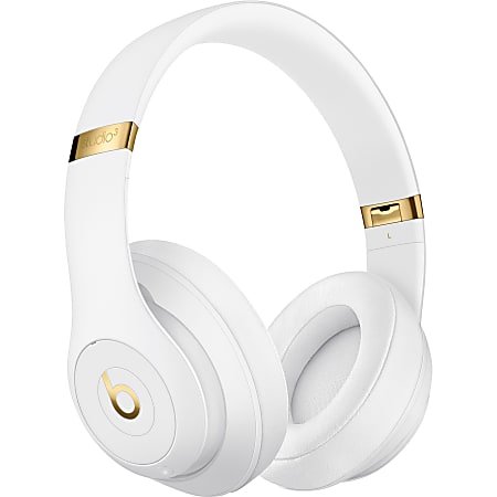 Beats by Dr. Dre Studio3 Wireless Over-Ear Headphones - White - Stereo - Mini-phone (3.5mm) - Wired/Wireless - Bluetooth - Over-the-head - Binaural - Circumaural - Noise Canceling - White