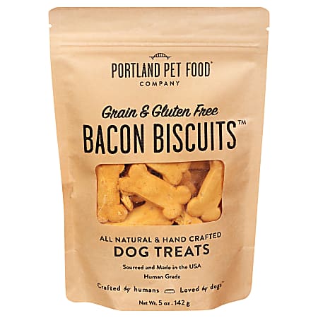 Portland Pet Food Company Dog Biscuits, Bacon, 5 Oz, Total Qty 6