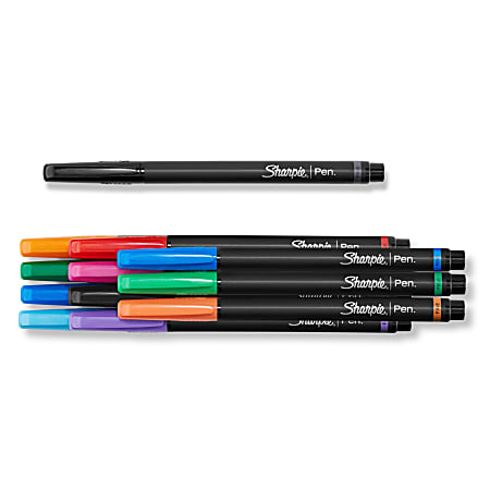 Sharpie Pens, Felt Tip Pens, Fine Point (0.4mm), Assorted Colors, 6 Count