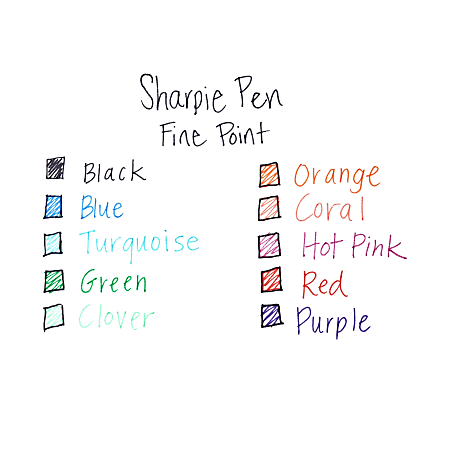 Sharpie Pens, Fine Point (0.4mm), Assorted Colors, 12 Count