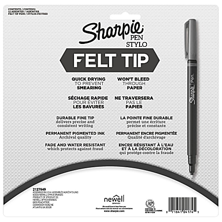 Sharpie Pens Fine Point mm Black Barrels Assorted Ink Colors