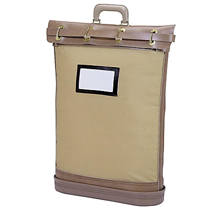 MMF Canvas Security Mail Bags - 18" Width x 24" Length - 5.25" Gusset - Brown - Cordura Plus, Canvas, Plastic, Vinyl - 1Each - Mailing