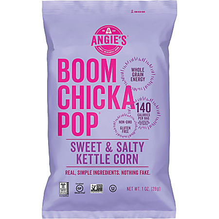 Angie's BOOMCHICKAPOP Popcorn - Gluten-free, Non-GMO - Sweet and Salty, Kettle Corn - 1 oz - 24 / Carton