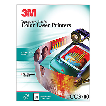 3M Transparency Film For Color Laser Printers Box Of 50 Office Depot