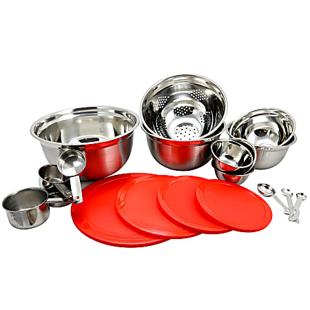 Sunbeam Branfield 21-Piece Kitchen Prep Set, Red/Silver