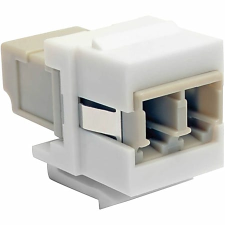 Eaton Tripp Lite Series Duplex Multimode Fiber Coupler, Keystone Jack - LC to LC, White - Keystone coupler - N455000WHKJ