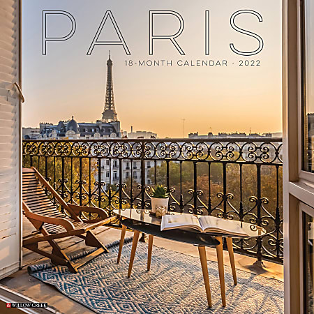 Willow Creek Press Scenic Monthly Wall Calendar, 12" x 12", FSC® Certified, Paris, January To December 2022