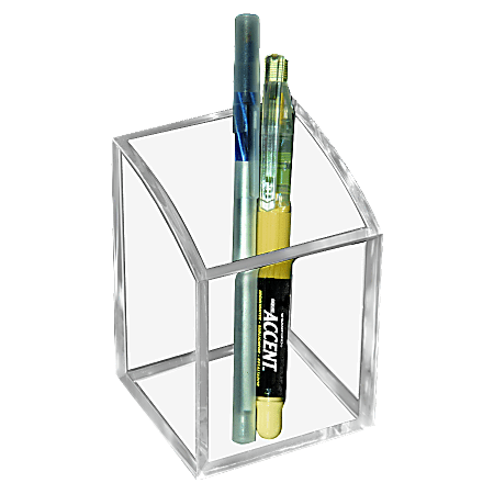 Kantek Pen Cup, 3" x 3" x 4 1/4", Clear