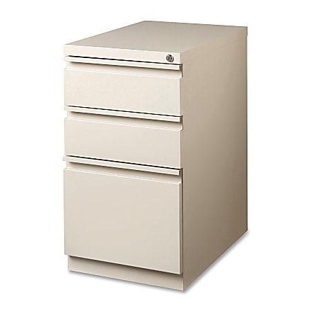 Lorell® 19-7/8"D Vertical 3-Drawer Mobile Pedestal File Cabinet, Putty