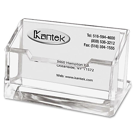 Porte-Cartes De Visite En Acrylique – 2 Supports Transparents, Design Moderne | Bureau, Réunion, Exposition - 2