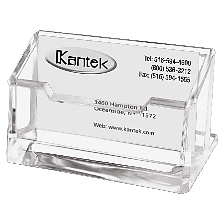 Kantek Acrylic Business Card Holder, 2" x 2 3/8" x 4 1/4", Clear