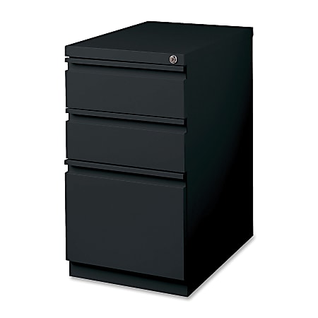 Lorell® 19-7/8"D Vertical 3-Drawer Mobile Pedestal File Cabinet, Metal, Black