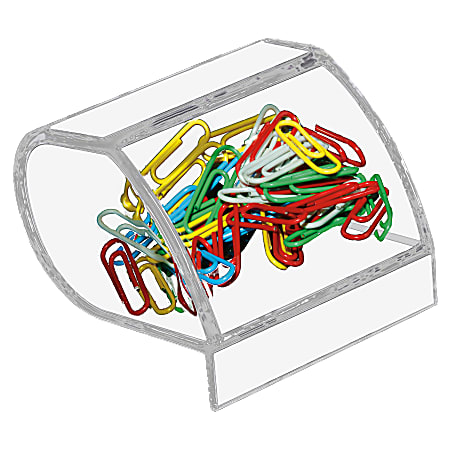 Kantek Acrylic Paper Clip Holder, 3" x 2 3/4" x 3 1/2", Clear