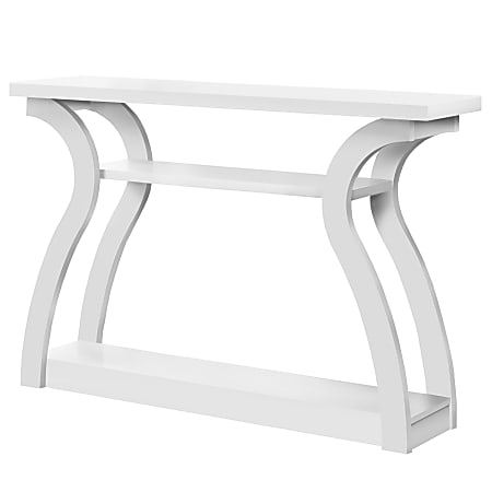 Monarch Specialties Jasper Accent Table, 32"H x 47-1/4"W x 11-1/2"D, White