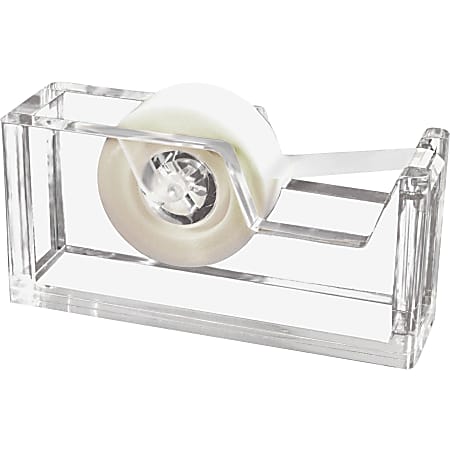 Andoer Transparent Desktop Tape Tape Hand Use Practical Adhesive Tape  Dispenser Portable Lightweight for Office Home DIY Handcraft Stationery  10.2x7.2x2.5cm Suitable for 24mm Width Tape 