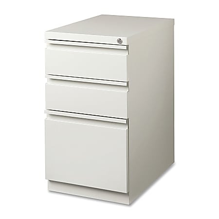 Lorell® 19-7/8"D Vertical 3-Drawer Mobile Pedestal File Cabinet, Light Gray