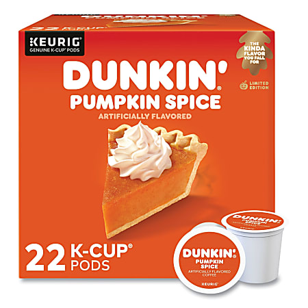 Dunkin' Donuts Dunkin Donuts K Cup Pods, Pumpkin Spice, Box Of 22 Pods