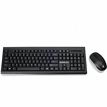 IOGEAR Long range wireless keyboard and mouse combo - USB Wireless RF - USB Wireless RF Mouse - 3 Button - AAA, AA - Compatible with Computer for Windows, Mac OS - 1 Pack