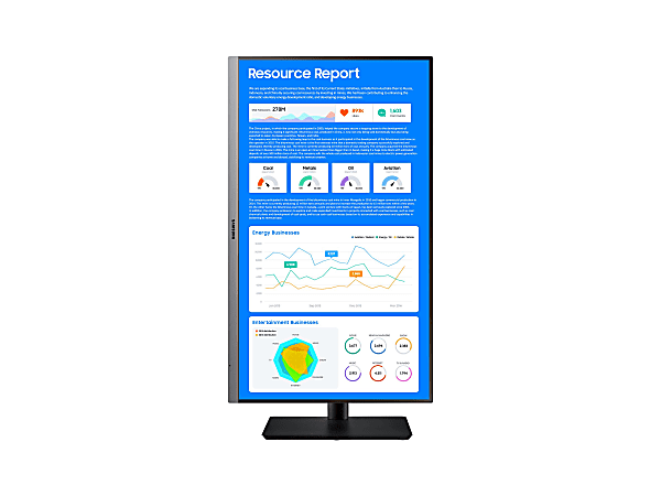 Samsung S24R650FDN - SR650 Series - LED monitor - 24" (23.8" viewable) - 1920 x 1080 Full HD (1080p) @ 75 Hz - IPS - 250 cd/m² - 1000:1 - 5 ms - HDMI, VGA, DisplayPort - dark gray/blue