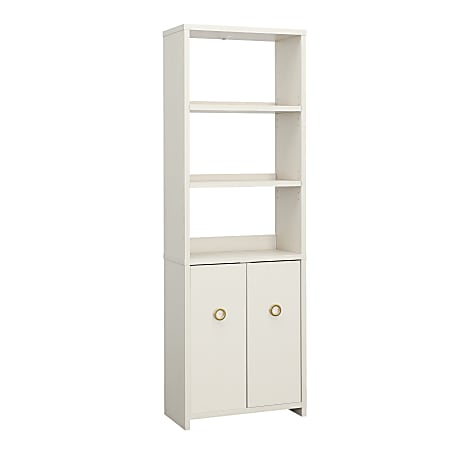 Sauder® Grand Coast 70"H 5-Shelf Bookcase With Doors, Dove Linen