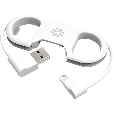 Kanex GoBuddy+ Charge Sync Cable + Bottle Opener - 8.25" Lightning/USB Data Transfer Cable for Smartphone, Tablet, MP3 Player, iPhone, iPod, iPad - First End: 1 x Type A Male USB - Second End: 1 x Lightning Male Proprietary Connector - MFI - White