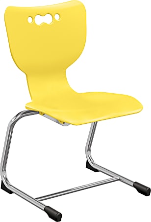 MooreCo Hierarchy Armless Cantilever Chair, 16" Seat Height, Yellow