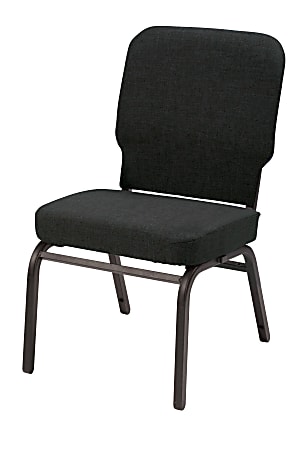 KFI Big and Tall Armless Fabric Stacking Chair, Black Vinyl