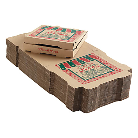 ARVCO Corrugated Pizza Boxes, 12" x 12" x 1 3/4", Kraft, Pack Of 50 Boxes
