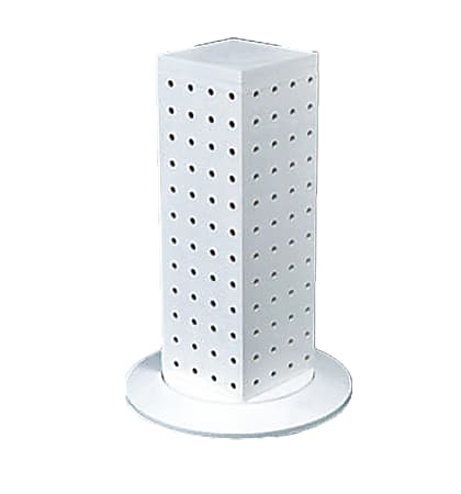 Azar Displays 4-Sided Pegboard Counter Display, 12"H x 4"W x 4"D, White