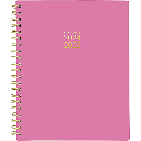 2024-2025 AT-A-GLANCE® Harmony Weekly/Monthly Academic Planner, 8-1/2" x 11", Pink, July 2024 To June 2025, 1099-905A-34